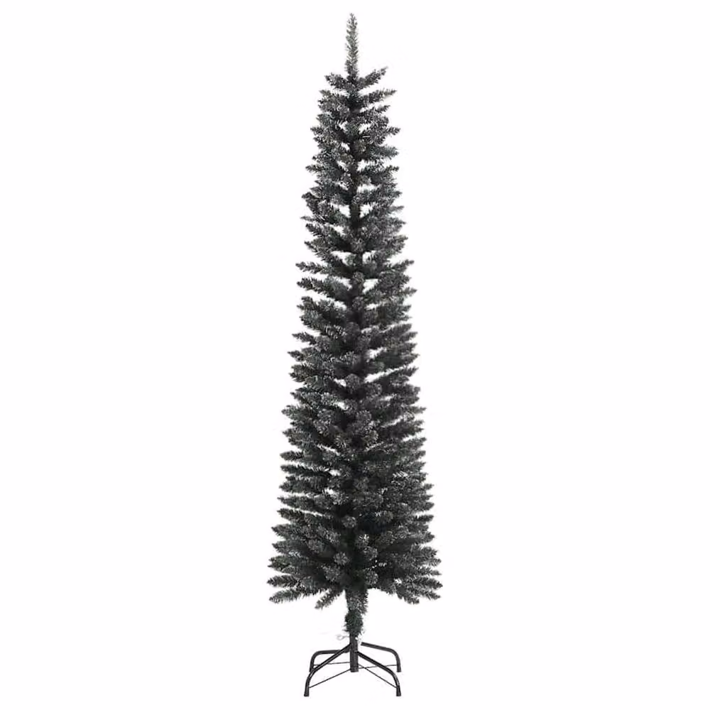 Berkfield Home Artificial Slim Christmas Tree in Green with Stand, Height: 180 cm – 3