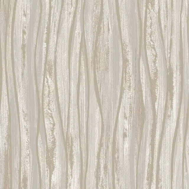 Grandeco Silent Valley Wave Stripe Metallic Wallpaper in Silver and Gold
