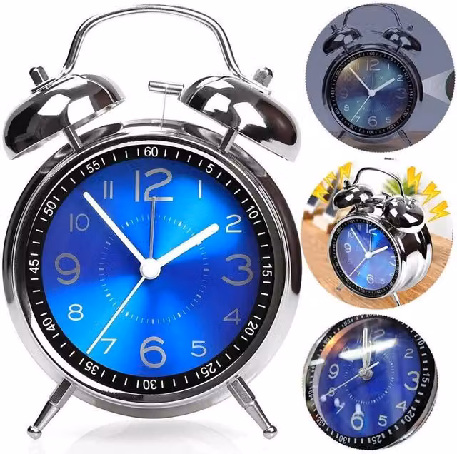 SPETLEK Extra Loud Twin Bell Alarm Clock in Blue
