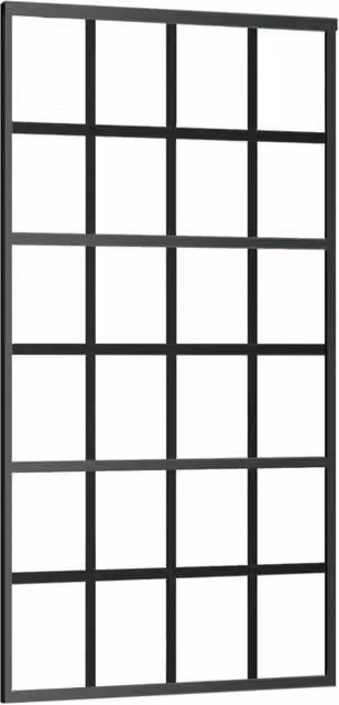 Berkfield Home Sliding Glass and Aluminium Door with Hardware Set, Black, W: 102 cm, H: 205 cm