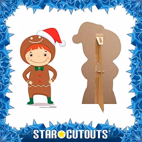 Star Cutouts Ltd SC986 Mini Gingerbread Boy Cardboard Standee, Multicolour, Height: 83 cm – 3