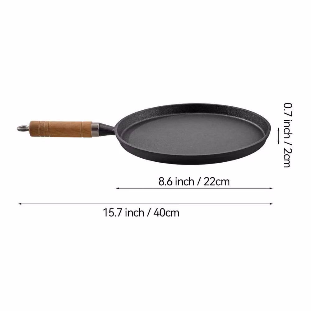 Pawnora Black Enamel Cast Iron Round Frying Pan, Diameter: 22 cm – 2