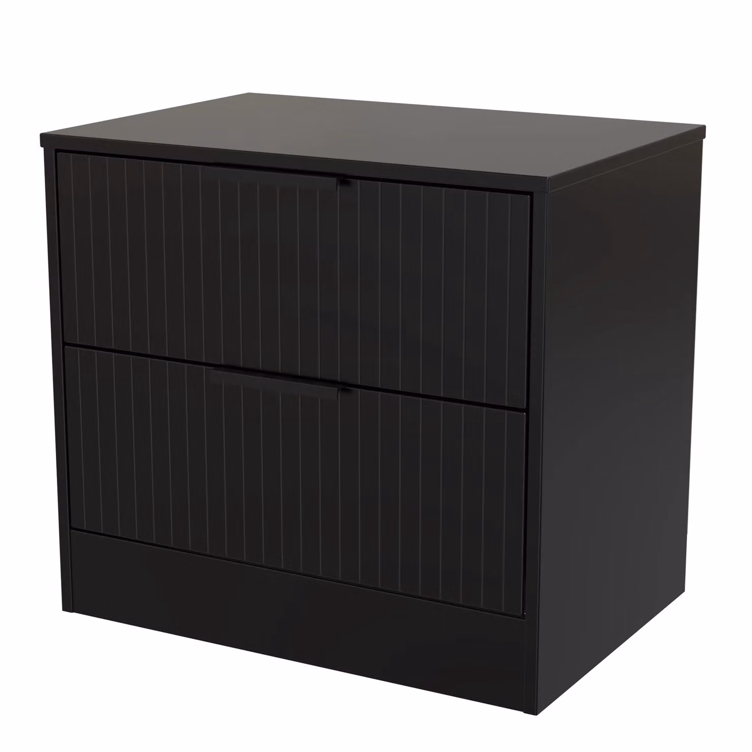 Ready Assembled 2 U Denver 2 Drawer Side Table in True Black – 2