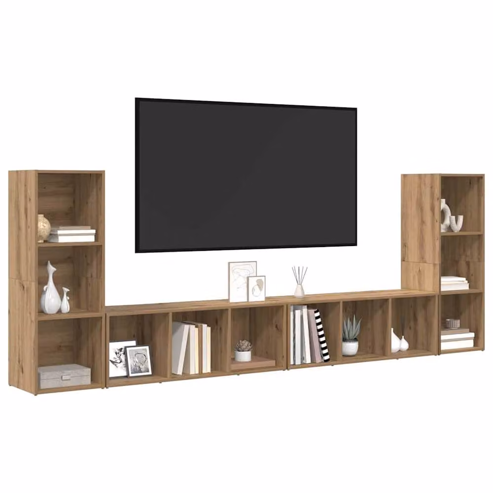 Berkfield Home Modern TV Cabinet with Storage and Shelving in Artisan Oak Brown Engineered Wood – 3