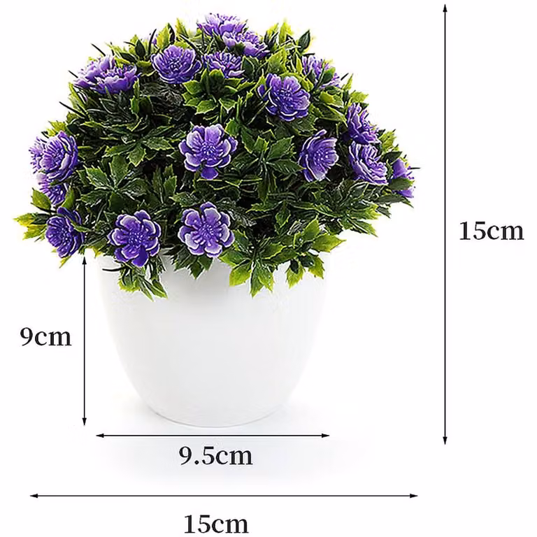YnysTec Potted Faux Flowers Mixed Floral Artificial Plants for Indoor and Outdoor Tabletop Decor in Pink, Purple and Yellow