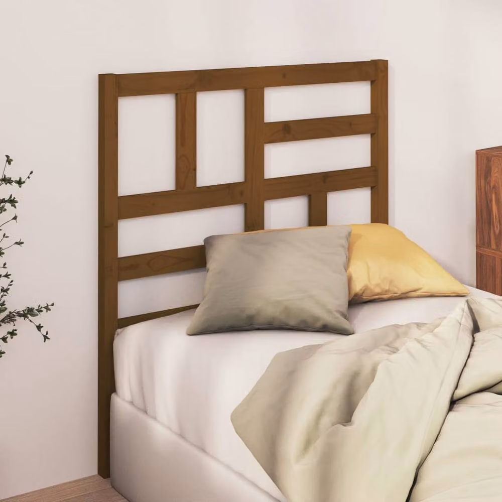 Berkfield Home Rustic Solid Wood Pine Bed Headboard in Honey Brown, W: 81 cm, D: 4 cm, H: 104 cm – 2