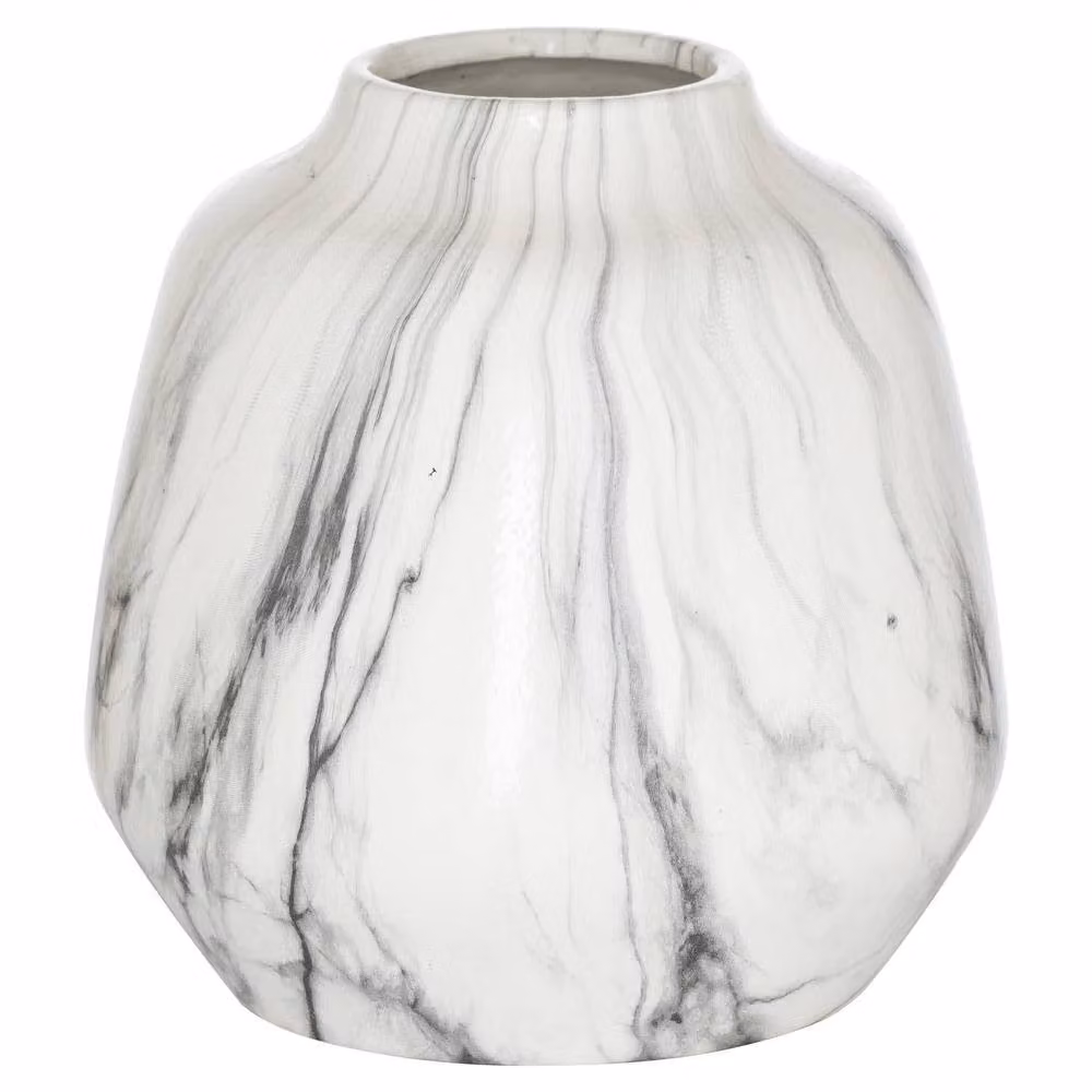Wyld Haus Olpe Ceramic Tabletop Vase in White, W/D/H: 20 x 20 x 20 cm – 2