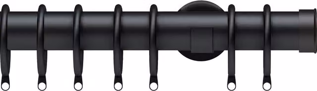 Terrys Metal Curtain Rod End Cap, 35mm, Matt Black