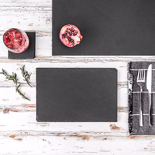 Argon Tableware Slate Serving Platters, Pack of 2, Black or Grey, W: 30 cm, D: 20 cm – 4