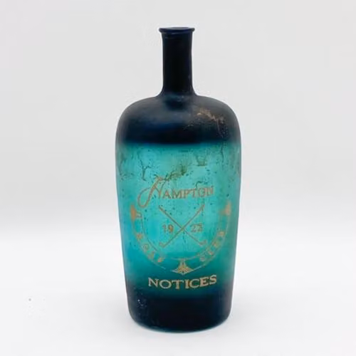 Minster Blue Tinted Glass Decorative Vase W: 16 cm, D: 16 cm, H: 38 cm – 3