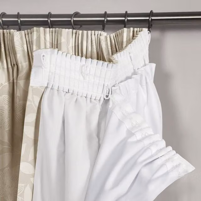 Velosso White Blackout and Thermal Insulating Curtain Lining Pair