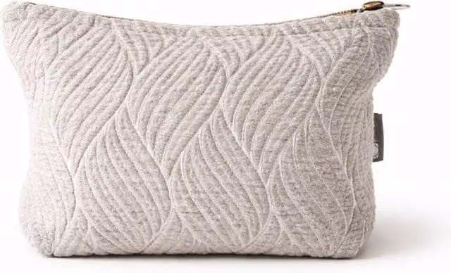 Serenityy Moonlit Weave Jacquard Toiletry Bag in Grey