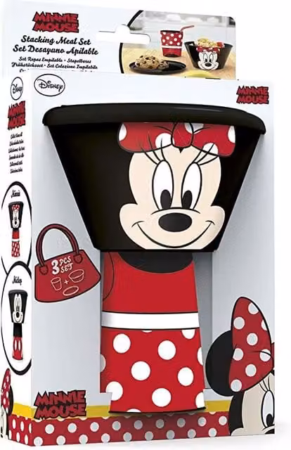 Disney Minnie Mouse 3-Piece Stackable Childrens Meal Set, Multicolour – 1