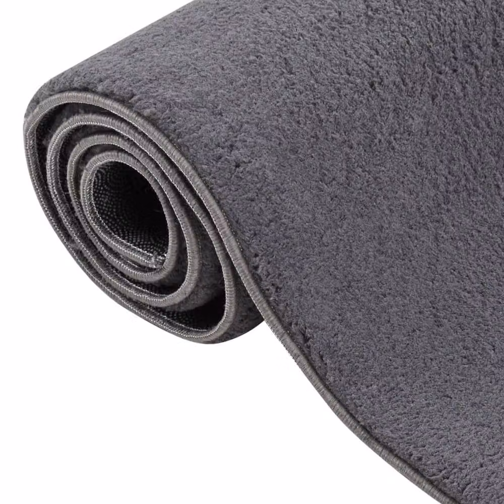 Berkfield Home Washable Soft Shaggy Anti Slip Round Rug, Anthracite Black, Diameter: 160 cm – 1