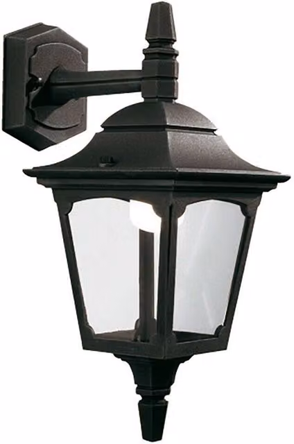 Loops Black IP44 Outdoor LED Wall Sconce with E27 Bulb Holder – 1