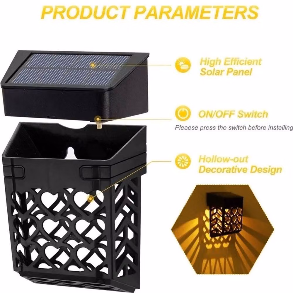 SPETLEK Pack of 2 Super Bright Solar Powered Black Wall Lights with Dusk Sensor for Garden and Terrace – 4