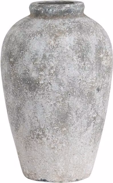 KDMK Rustic Ceramic Tabletop Vase in Beige, Brown and Grey, H 45.0 cm x W 28.0 cm x D 28.0 cm