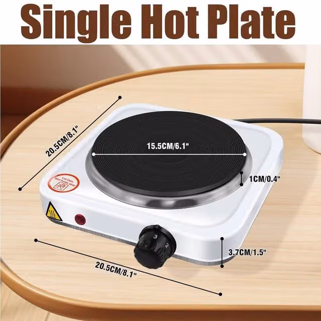 FLAVORA Single Portable Electric Table Top Hot Plate Cooker with Keep Warm Function in White