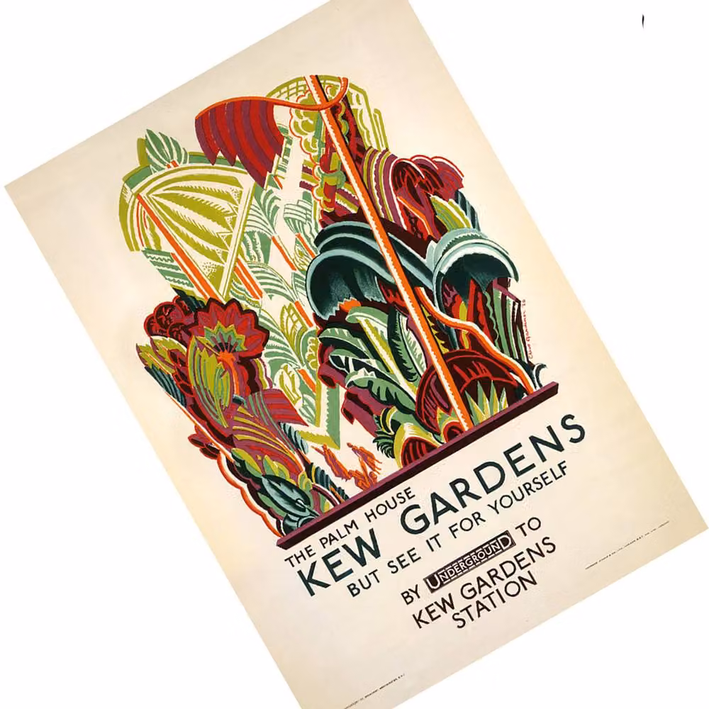 Transport for London The Palm House Kew Gardens Clive Gardiner Multicolour Abstract Botanical Paper Poster – 2