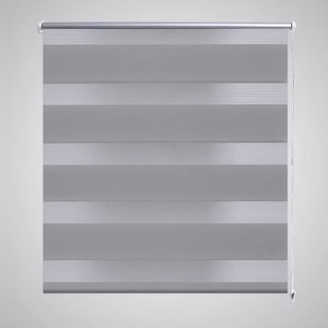 Berkfield Home Zebra Day and Night Blind, Grey and White, W: 100 cm, H: 175 cm