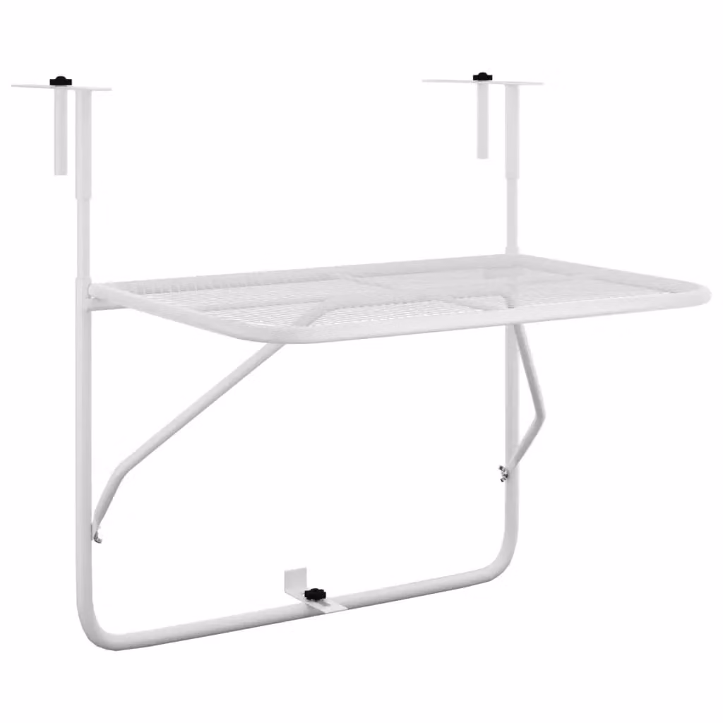 Berkfield Home White Steel Balcony Table W: 60 cm, D: 40 cm – 2
