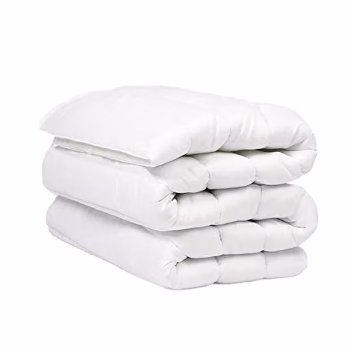 OHS King Size White Microfibre Quilted Mattress Topper with Elasticated Straps – 1