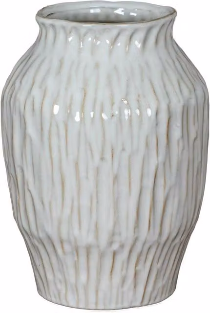 Hill Interiors Numa Ople White Ceramic Abstract Round Tabletop Vase