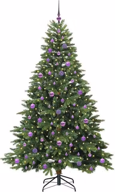 Berkfield Home Beautiful Artificial Green Christmas Tree with 300 Warm White LEDs, Height: 210 cm