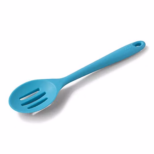 Zeal Silicone Non-Stick Oval Skimmer with Hanging Loop, Blue/Turquoise, 28cm