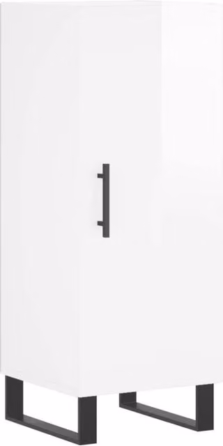 Berkfield Home Modern High Gloss White Sideboard, W/D/H: 34.5 x 34.0 x 90.0 cm