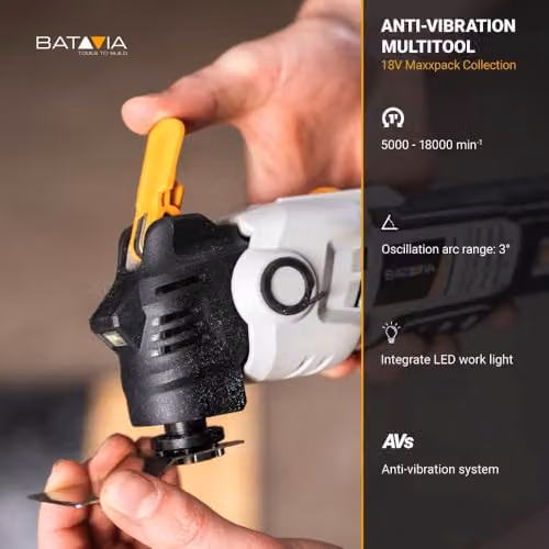 Batavia Maxxpack 18V Cordless Anti-Vibration Multitool – 3