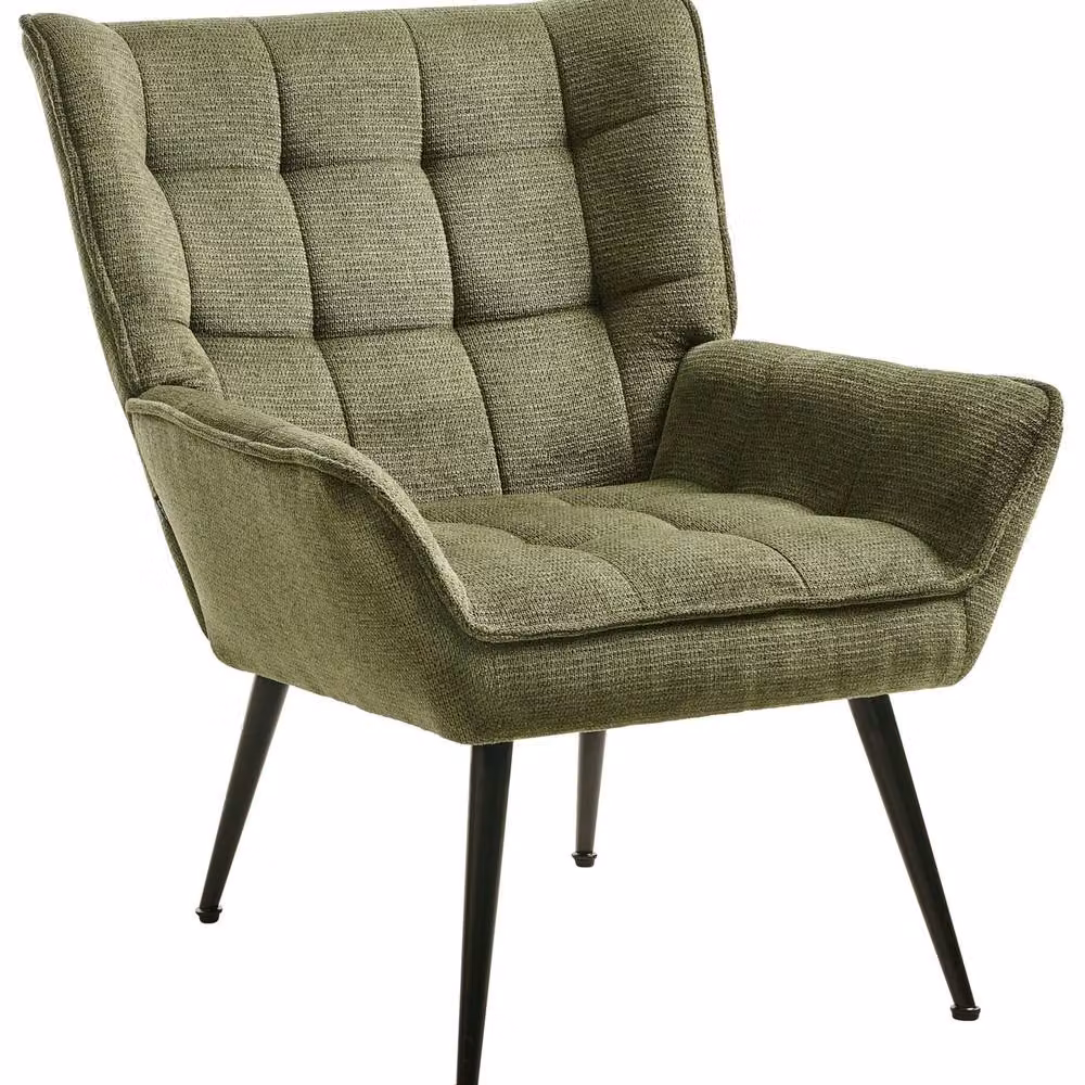 Wyld and Coco Green Tub Armchair with Black Metal Legs – 2