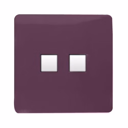 Trendi Switch 2 Gang RJ45 Cat 6 Ethernet and Telephone Secondary Sockets in Plum Purple – 2