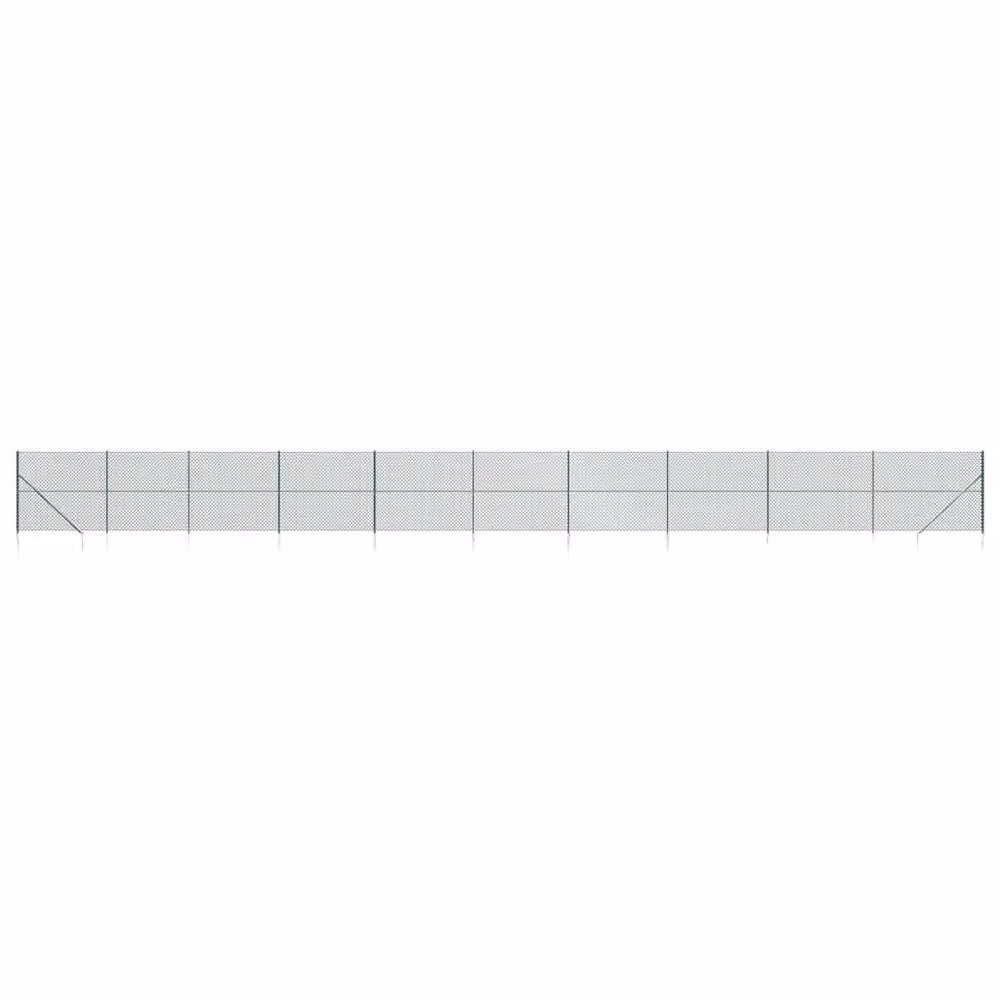Berkfield Home Green PVC Coated Steel Chain Link Fence with Spike Anchors, H: 180 cm x L: 25 m – 2