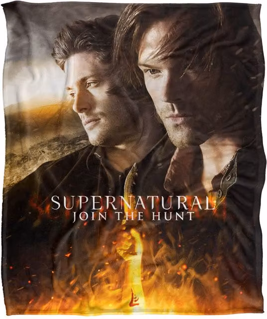 Warner Brothers Supernatural Silky Touch Super Soft Throw Blanket in White, W: 152 cm, D: 127 cm