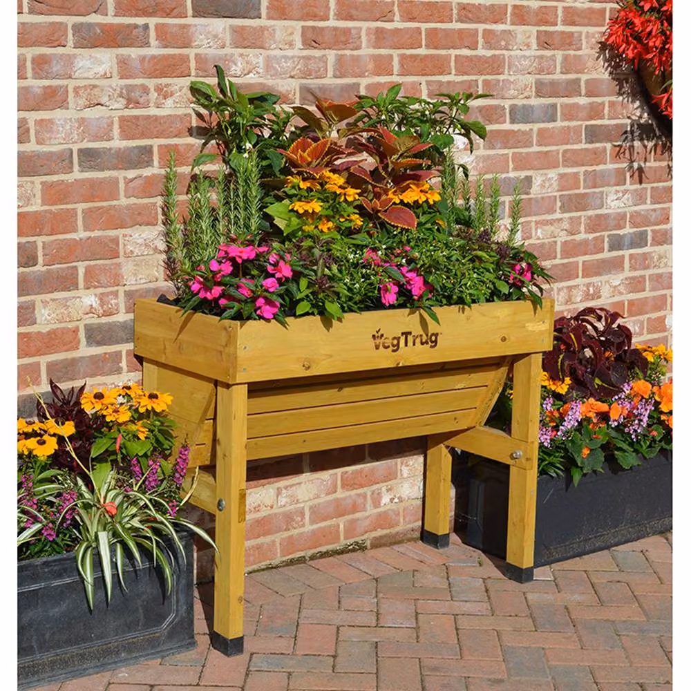 VegTrug Wallhugger Small Natural Wooden Raised Bed Planter in Brown – 2