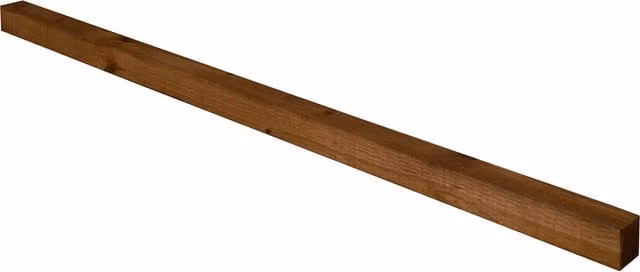 Set of 5 Forest Brown Incised Square Wood Fence Posts, H 180 cm x W 7.5 cm x D 7.5 cm