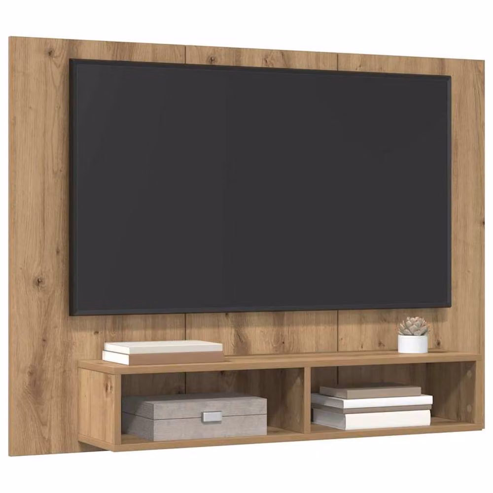 Berkfield Home Artisan Oak Wall TV Cabinet in Brown – 2