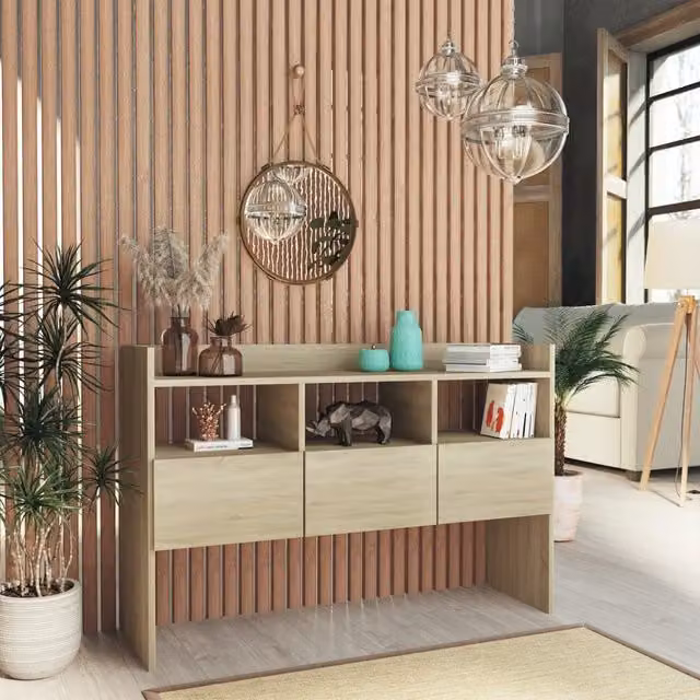 Berkfield Home Sonoma Oak Sideboard in Brown, W/D/H: 105 x 30 x 70 cm
