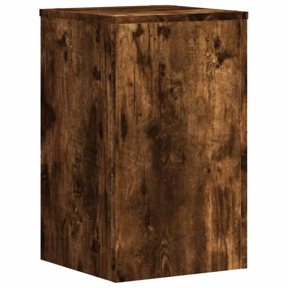 Berkfield Home Set of 2 Smoked Oak Plant Stands, Brown, W/D/H: 30 x 30 x 50 cm – 4
