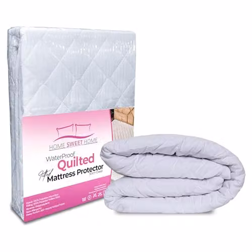 Snug City Waterproof Quilted Microfibre Mattress Protector, Small Single Bunk, White – 1