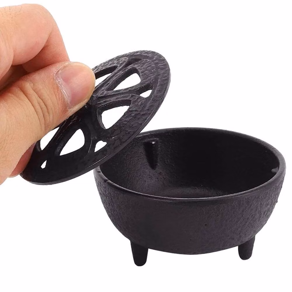 EONLION Black Cast Iron Small Tabletop Incense Burner – 4