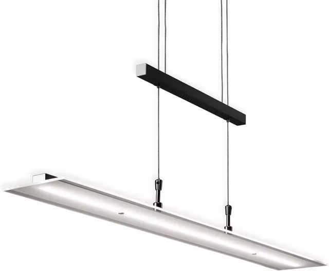 B.K.Licht Black Modern Dimmable LED Pendant Light with Adjustable Height and Glass Detail – 1