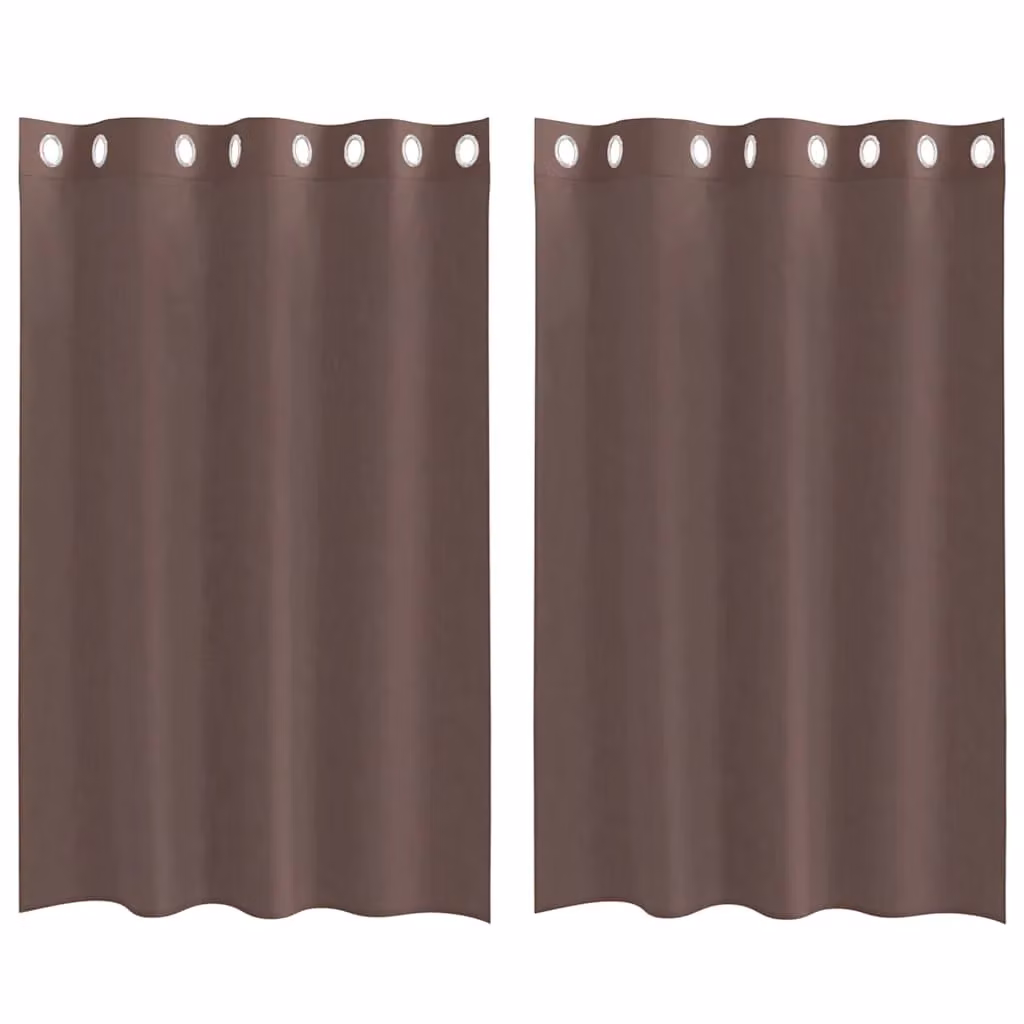 Berkfield Home Brown Transparent Voile Fabric Panel Curtains with Eyelets, W: 140 cm, H: 175 cm, 2 Pack – 2