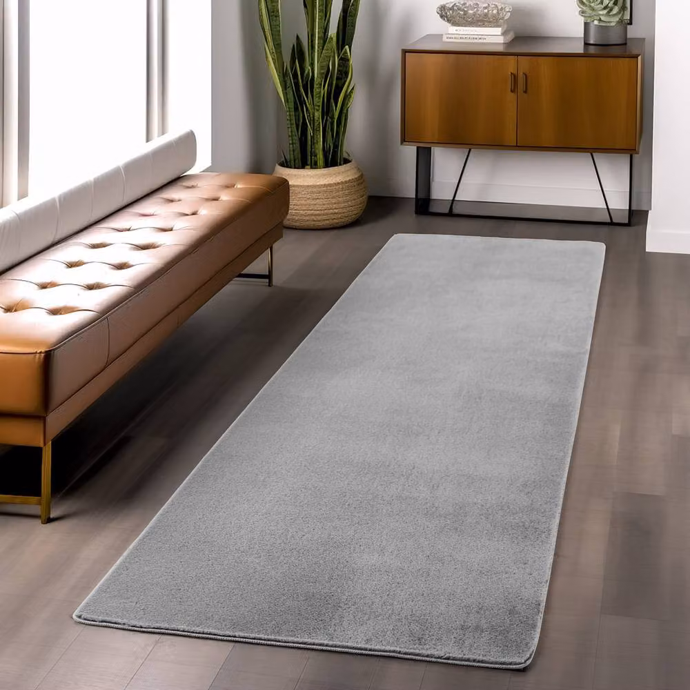 Desire Rugs Grey Washable Low Pile Area Rug with Anti-Slip Felt Backing, W: 120 cm, D: 80 cm – 3