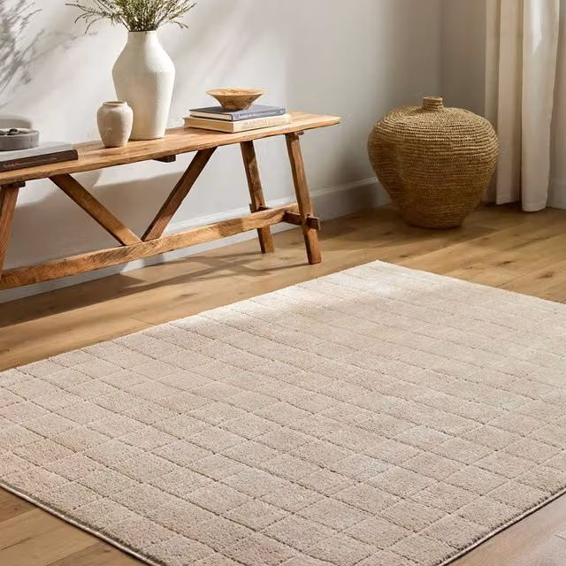 Livabliss Cascade Ivory Brown Modern High Pile Living and Dining Rug, W/D/H: 80 x 220 cm