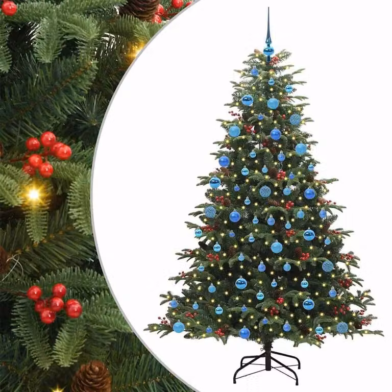 Berkfield Home Artificial Christmas Tree with 300 LEDs in Green, Height: 180 cm