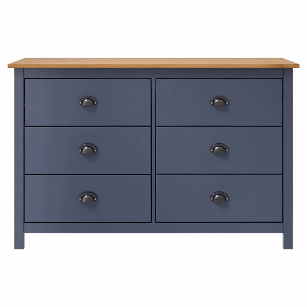 Berkfield Home Hill Sideboard in Grey Solid Pine Wood, W/D/H: 125 x 40 x 80 cm – 2