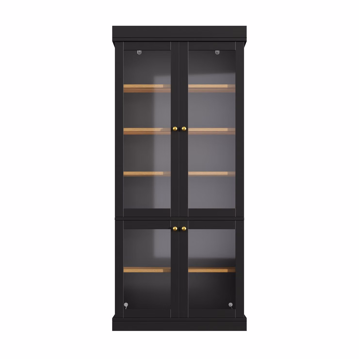 Aosom UK Modern Industrial Display Cabinet with LED Lighting and Glass Doors, Black, W: 40 cm, D: 40 cm, H: 180 cm – 2