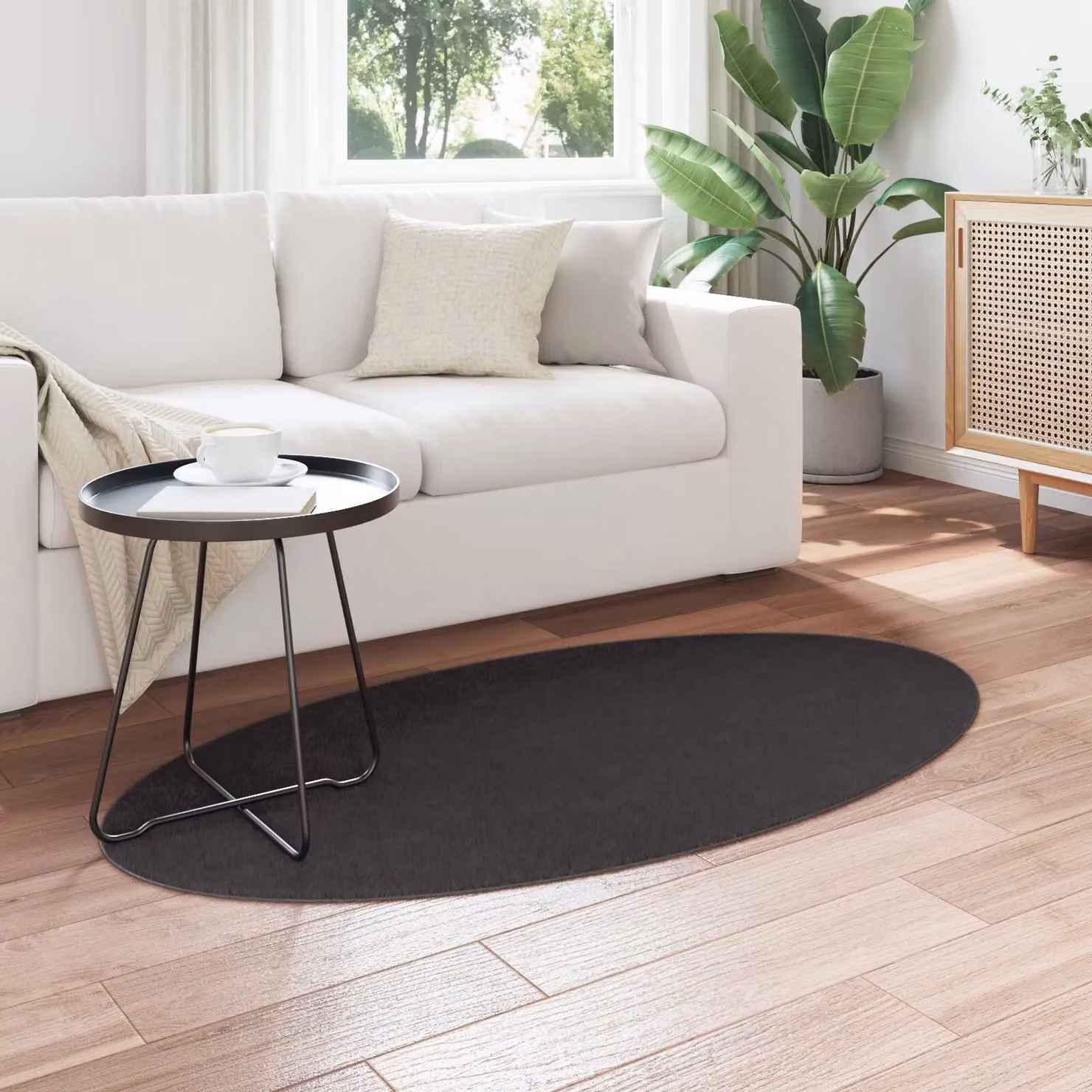 Berkfield Home Anthracite Multicolour Polyester Non-slip Stain Resistant Rectangular Area Rug, W: 80 cm x L: 150 cm – 3